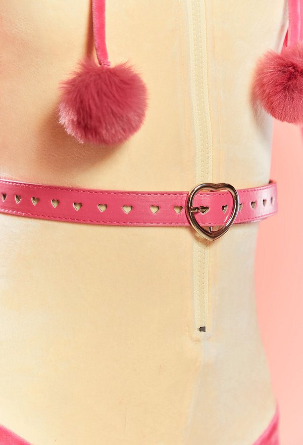 いちごのくま風 セクシー ファー ルームウェア フード付き 連体服 いちごのくま風 セクシー ファー ルームウェア フード付き 連体服
