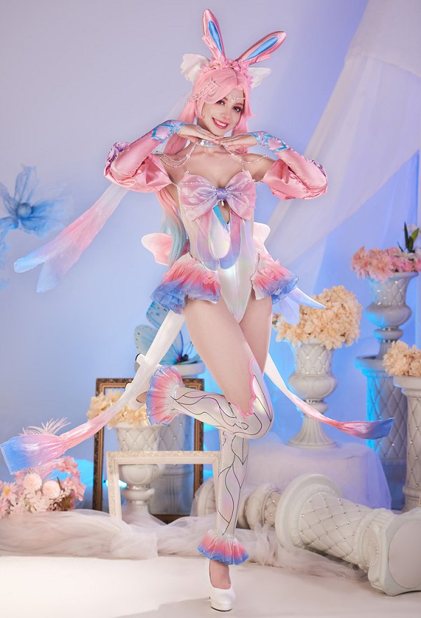 イラストライターSunset Dragonコラボ ポケットモンスター ニンフィア PM 派生服 コスプレ 衣装