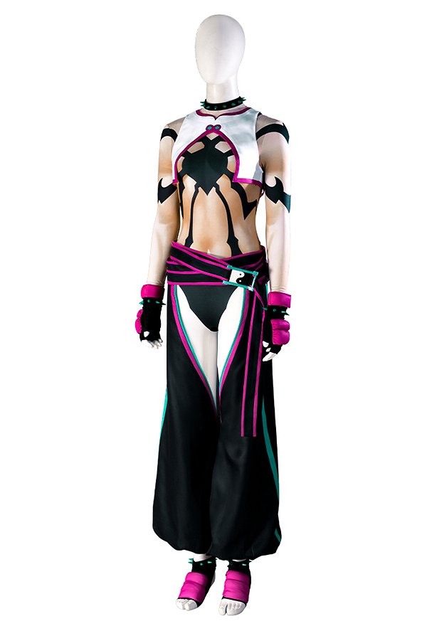 格闘対戦ゲーム コスプレ 衣装 ピンク・黒・白 格闘対戦ゲーム コスプレ 衣装 ピンク・黒・白