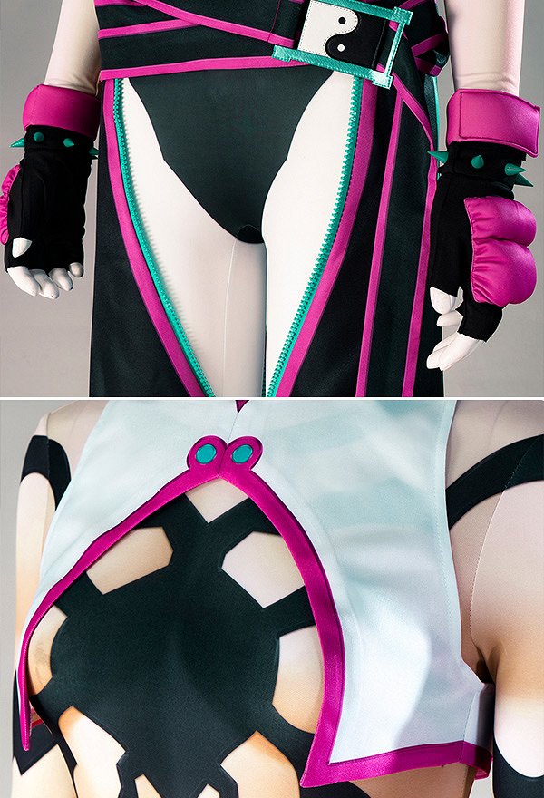 格闘対戦ゲーム コスプレ 衣装 ピンク・黒・白 格闘対戦ゲーム コスプレ 衣装 ピンク・黒・白