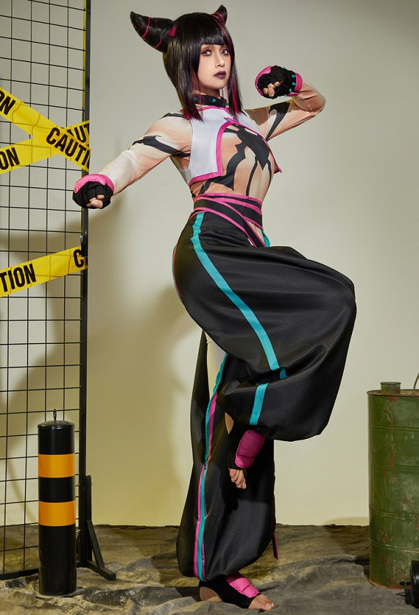 格闘対戦ゲーム コスプレ 衣装 ピンク・黒・白 格闘対戦ゲーム コスプレ 衣装 ピンク・黒・白