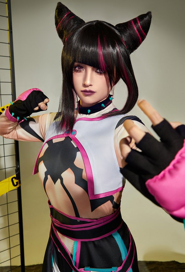 格闘対戦ゲーム コスプレ 衣装 ピンク・黒・白 格闘対戦ゲーム コスプレ 衣装 ピンク・黒・白
