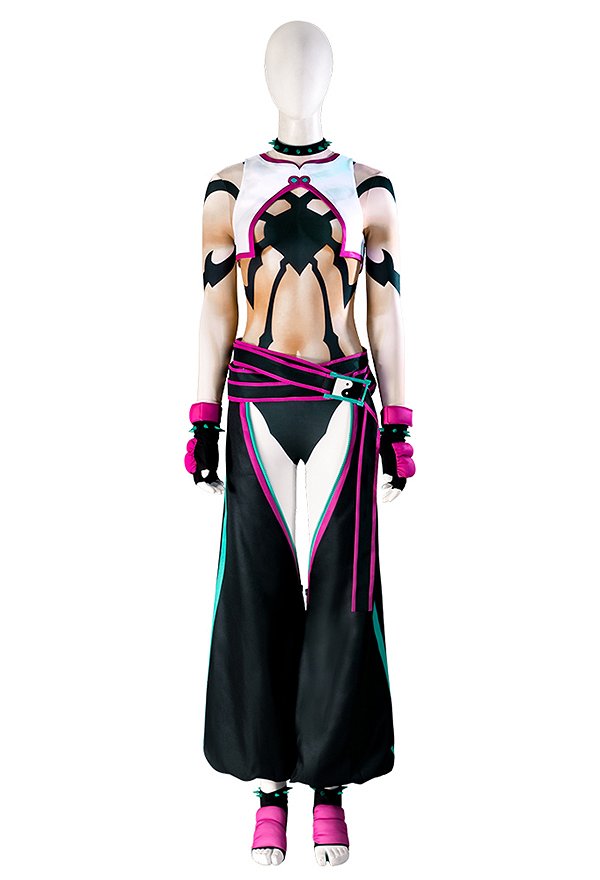 格闘対戦ゲーム コスプレ 衣装 ピンク・黒・白 格闘対戦ゲーム コスプレ 衣装 ピンク・黒・白