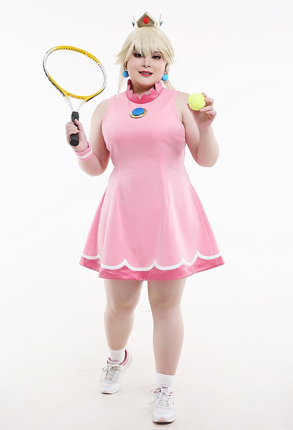 マリオ テニス プリンセス ピーチ コスプレ 衣装 プラスサイズ