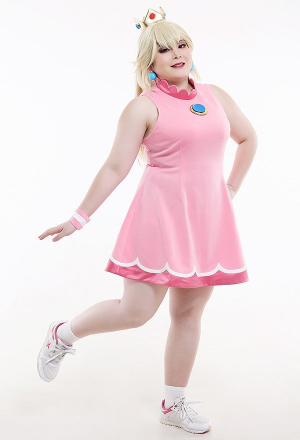 マリオ テニス プリンセス ピーチ コスプレ 衣装 プラスサイズ