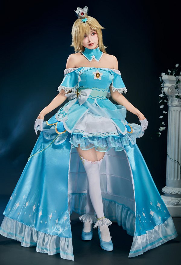 【スーパーマリオ】ロゼッタ コスプレ衣装 Mサイズ ティアラ付き ロゼッタ姫 コスプレ 衣装 - akuoart マリオ ロゼッタ姫 コスプレ