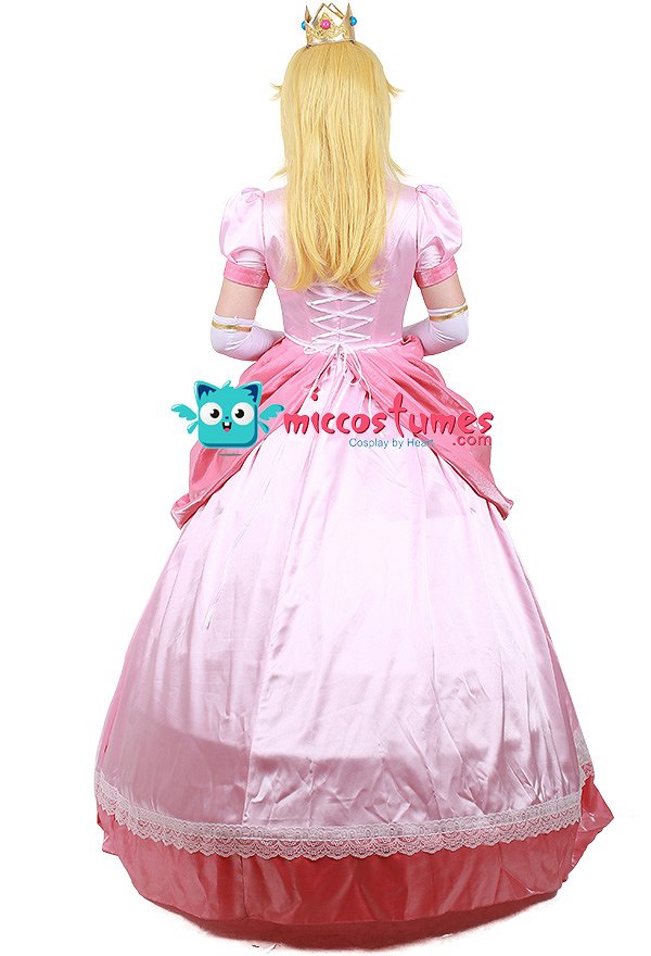 スーパーマリオブラウス ピーチ姫 コスプレ 衣装 王冠付き