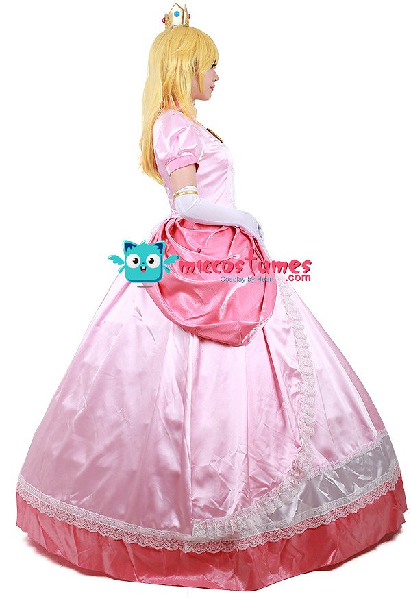 スーパーマリオブラウス ピーチ姫 コスプレ 衣装 王冠付き