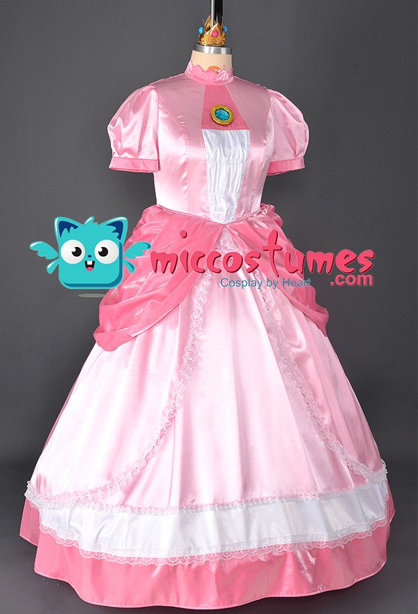 スーパーマリオブラウス ピーチ姫 コスプレ 衣装 プラスサイズ　