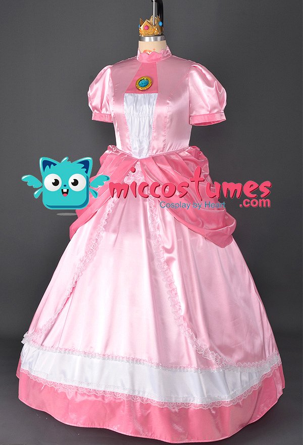 スーパーマリオブラウス ピーチ姫 コスプレ 衣装 プラスサイズ　