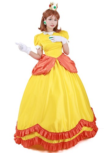 スーパーマリオブラウス プリンセス デイジー コスプレ 衣装
