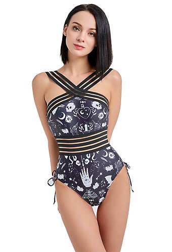 ハロウィン ワンピース 水着 ゴシック