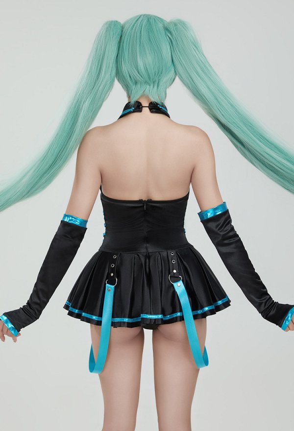 ミク コスプレ 水着 ボディスーツ 黒色