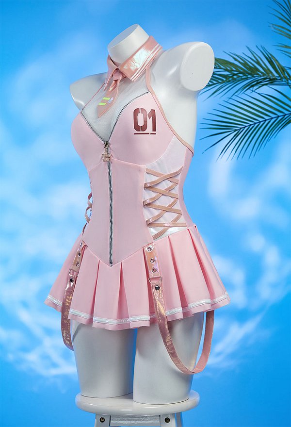 桜ミク コスプレ ワンピース水着
