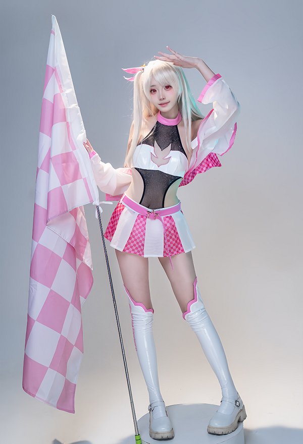 Fate/kaleid liner プリズマ☆イリヤ イリヤスフィール・フォン・アインツベルン レースクイーン コスプレ 衣装 Fate/kaleid liner プリズマ☆イリヤ イリヤスフィール・フォン・アインツベルン レースクイーン コスプレ 衣装