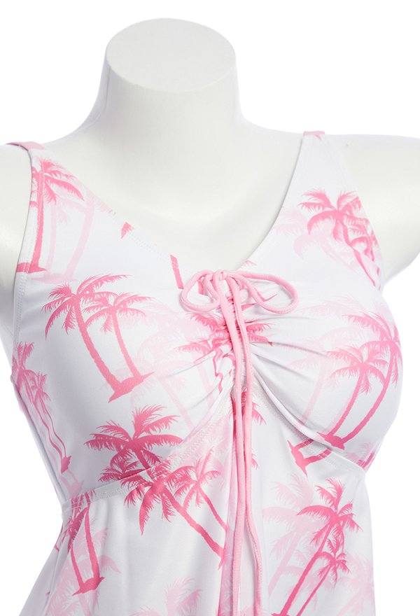 夏 女性 白ピンク色 ツーピース水着 夏 女性 白ピンク色 ツーピース水着