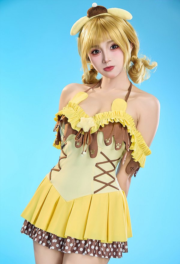 サンリオ ポムポムプリン 擬人 コスプレ 水着 サンリオ ポムポムプリン 擬人 コスプレ 水着