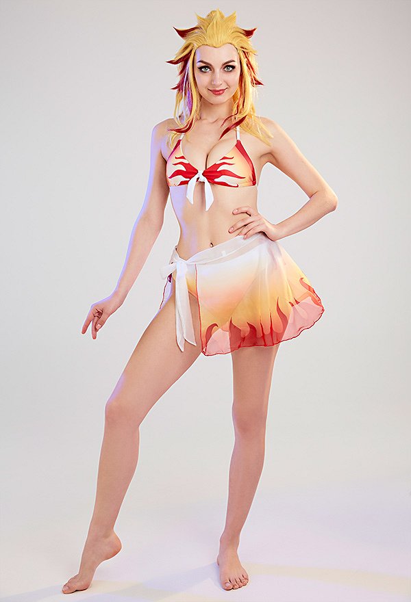 鬼滅の刃 煉獄杏寿郎 コスプレ 水着 ビキニセット 鬼滅の刃 煉獄杏寿郎 コスプレ 水着 ビキニセット