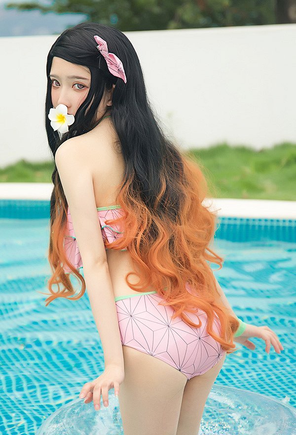鬼滅の刃  竈門禰豆子 コスプレ 水着 ビキニセット