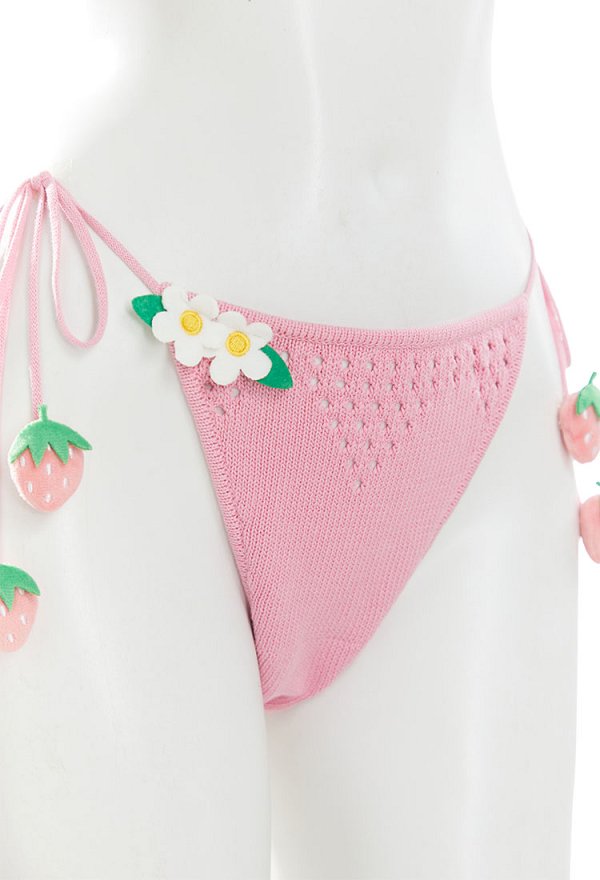 イチゴ柄 女性 ビキニ 夏 ニット 水着
