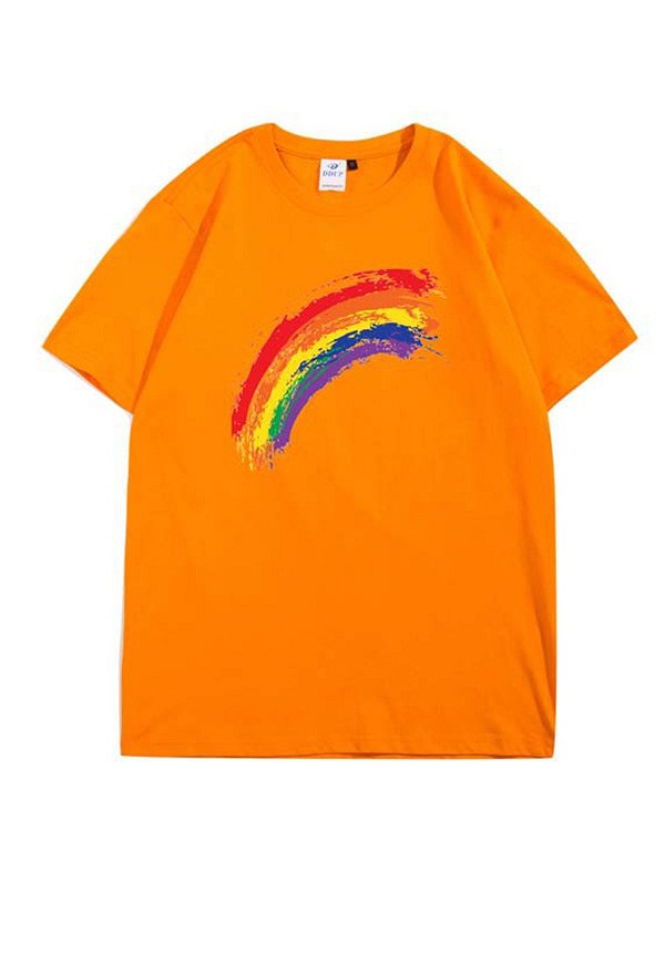 夏 虹柄 Tシャッツ