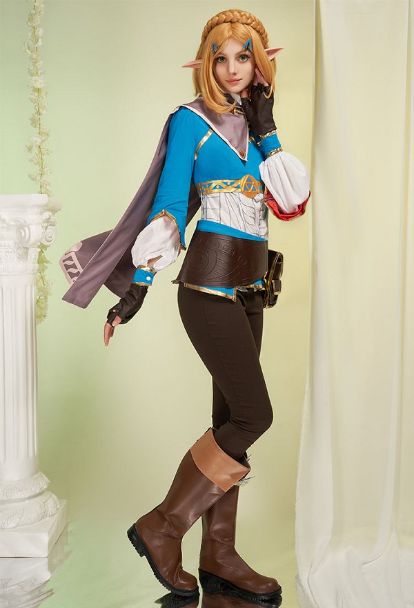 ゼルダの伝説 ブレス オブ ザ ワイルド ゼルダ姫 コスプレ 衣装 マント付き