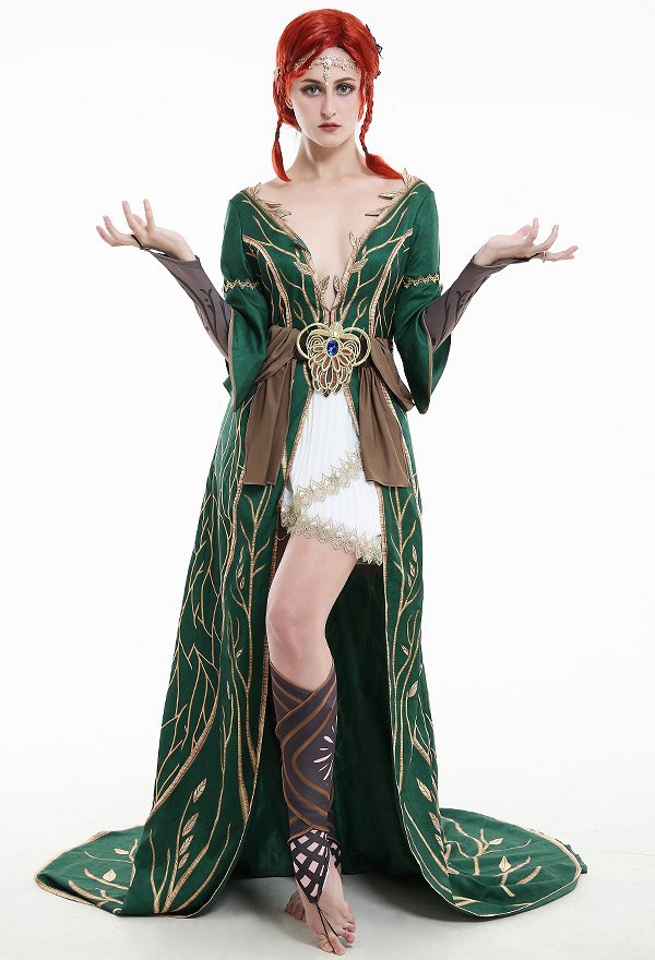 ウィッチャー3ワイルドハント トリスメリゴールド コスプレ 衣装 ドレス ローブ 新型DLC服装 ウィッチャー3ワイルドハント トリスメリゴールド コスプレ 衣装 ドレス ローブ 新型DLC服装