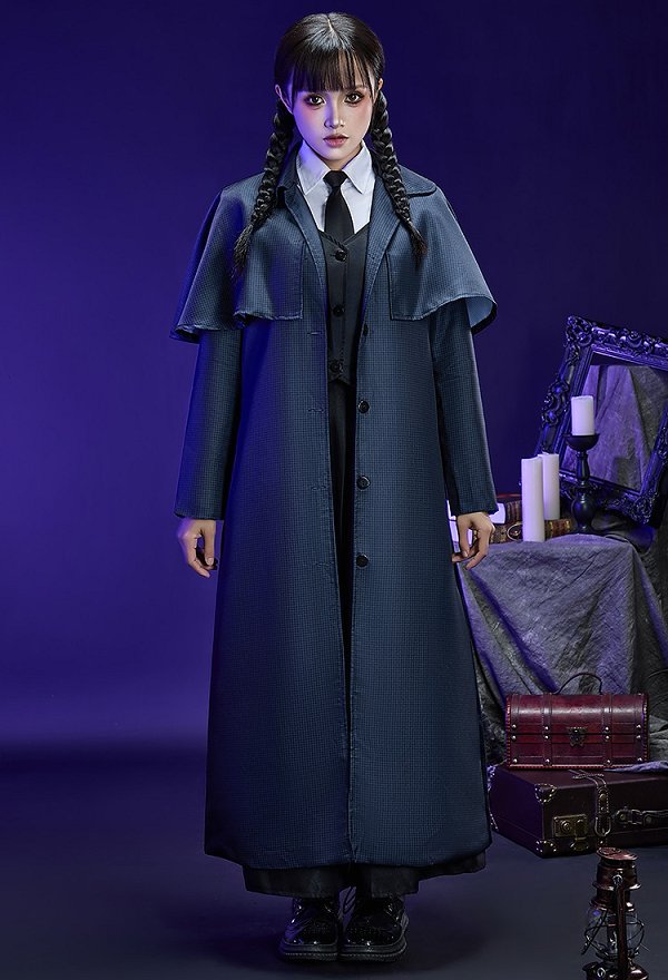 アダムス・ファミリー ウェンズデー・アダムス トレンチコート コスプレ 衣装