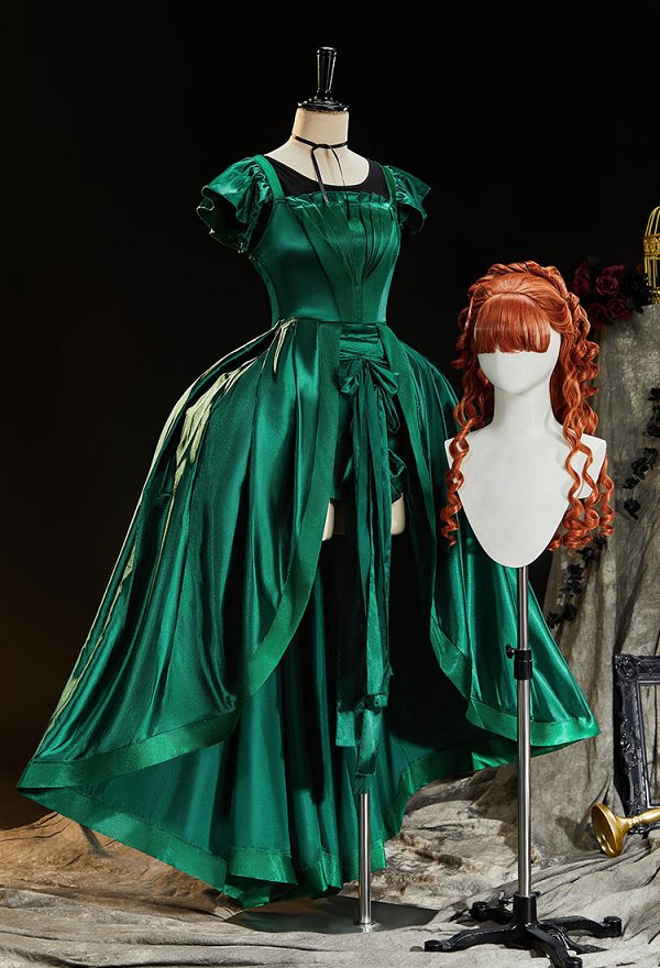 アダムス・ファミリー アグネス・デミル コスプレ 緑色ドレス アダムス・ファミリー アグネス・デミル コスプレ 緑色ドレス