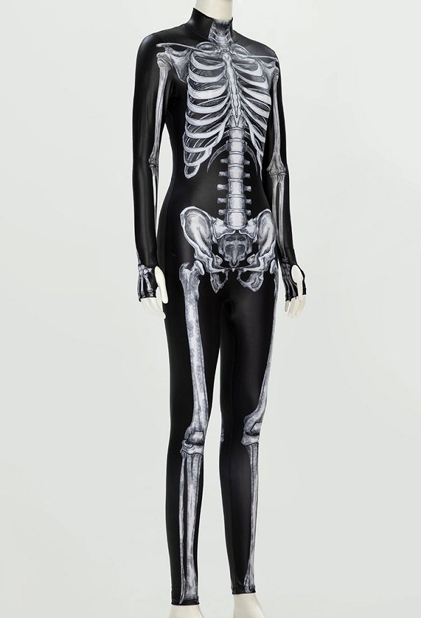 ハロウィン ダークモード スケルトン ボデースーツ ハロウィン ダークモード スケルトン ボデースーツ