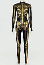 ハロウィン ダークモード スケルトン 金色 ボデースーツ