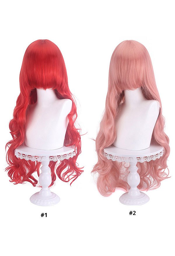 通用 80cm 赤色 コスプレ ウィッグ